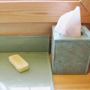 Antique turquoise tissue box cover for square tissue box - teal beach colors rustic wood farmhouse style reclaimed farmhouse decor