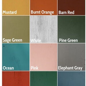 Choose from these painted colors. Or, go full rustic with a natural unpainted barn wood.