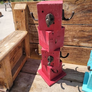 Painted Mug Tree - 18 Colors - Reclaimed Wood Cup Holder - Farmhouse Mug Stand - Coffee and tea cup hanger rack - Red, Blue, White, Black