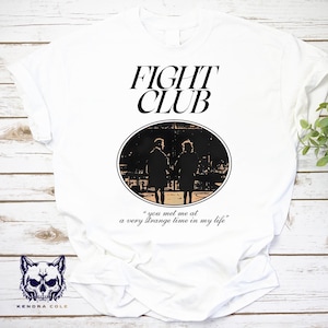 Fight Club Zitat Vintage, Fight Club Film Shirt, Vorderseite Rückseite Retro David Fincher Fight Club Zigaretten Poster Grafik T-Shirt