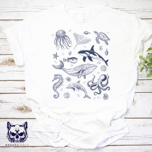 Sealife Ocean Animal Vintage T-Shirt, The Sealife Shirt, Sea Animal Shirt, Love Sea Ocean Shirt