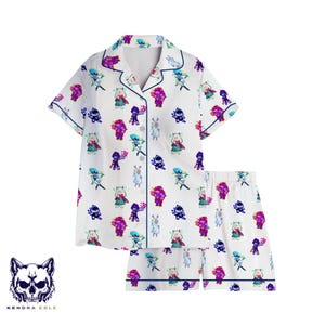 Deltarune Character Pajama Set – Soft Cartoon Sleepwear for Fans | Kris Susie Ralsei Noelle Cute Pattern PJs