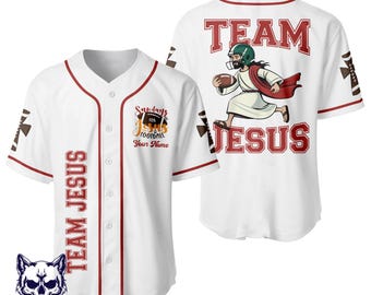 Team Jesus Custom Jersey Shirt, Baseball Jersey Jesus Shirt, Baseball Jersey Shirt