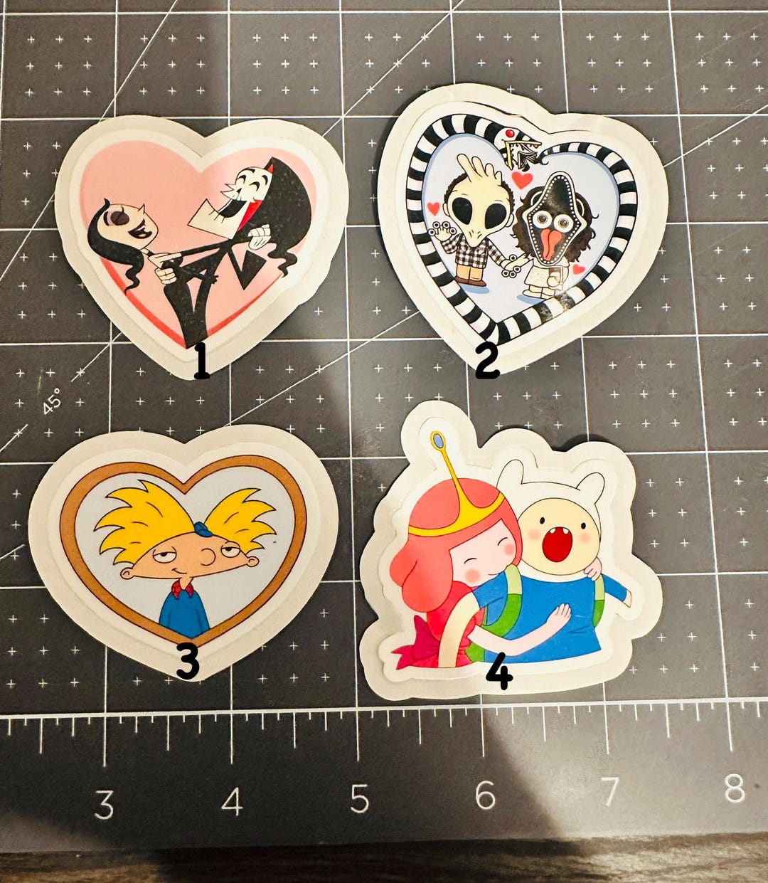 Cartoon Character Heart Sticker - Etsy