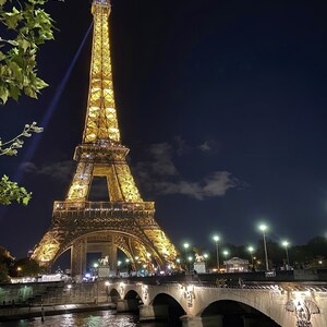 Eiffel Tower Paris by Night printing on canvas canvas decoration living room office entrance bedroom