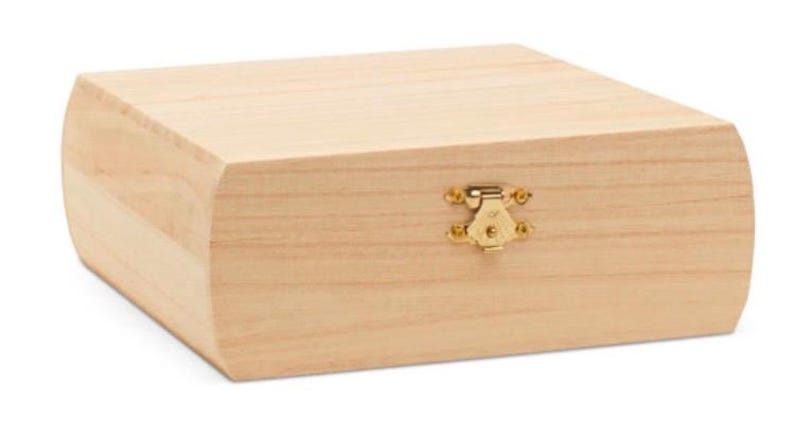 Unfinished Wooden Box With Hinge and Latch, Jewelry Box, DIY Craft ...