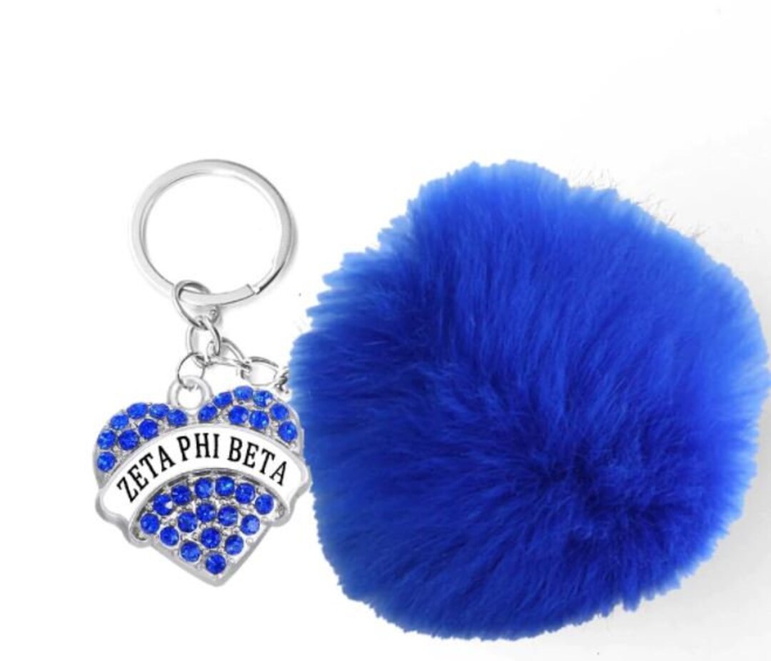 Zeta Phi Beta Pom Key Chain W/ Charm - Etsy