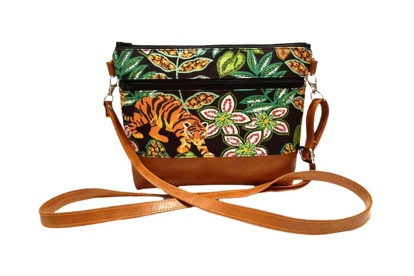 Private Jungle Crossbody Bag for Women, Small Shoulder Purses and Handbags  with Vegan Leather with Detachable Strap