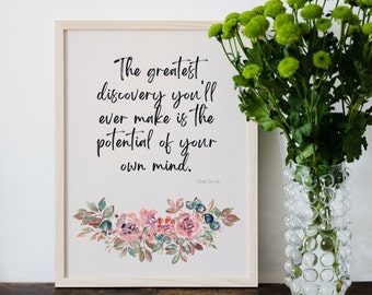 Inspirational Quote Print | Digital Download Print | Wall Décor | Wall Art | JPEG Downloads
