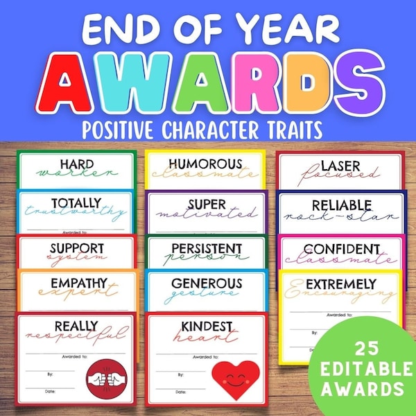 End of Year Positive Character Trait Awards