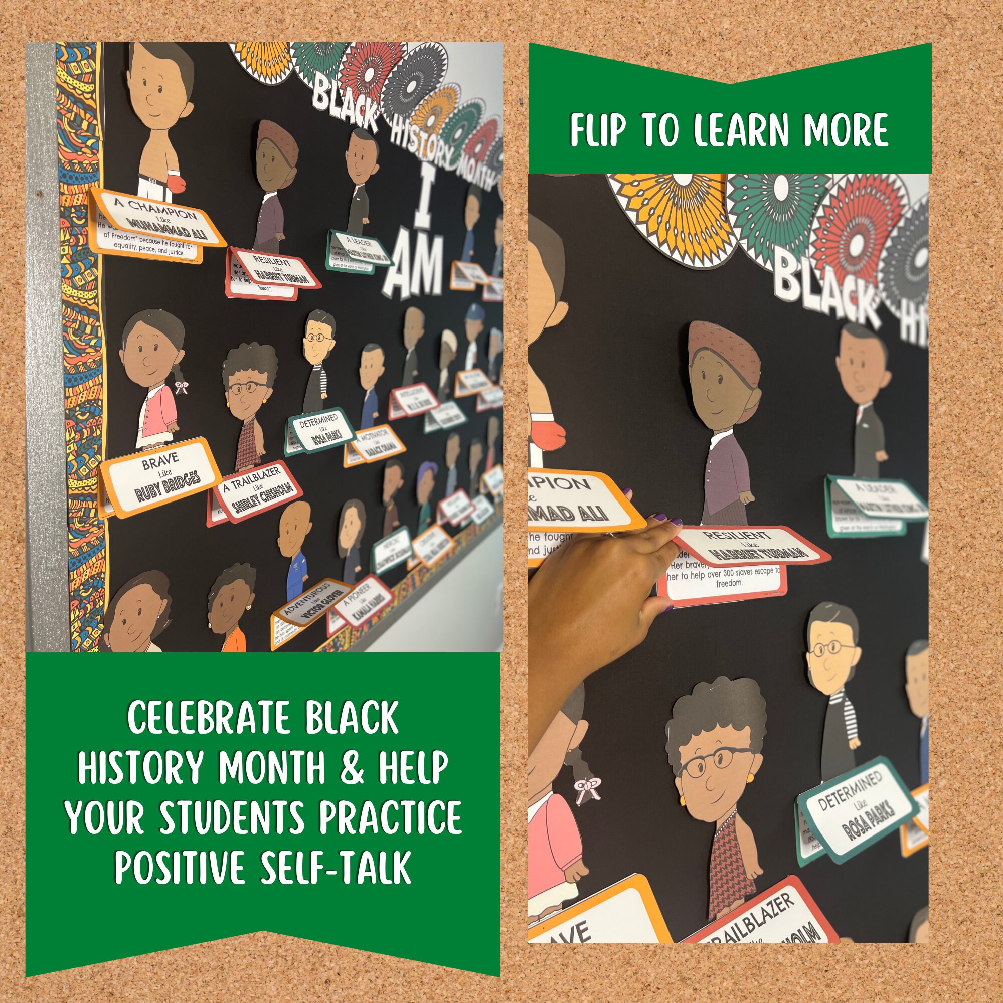 6-Roll Black History Month Bulletin Board Borders – 196 Ft Self-Adhesive Classroom Decor Kit - View #9