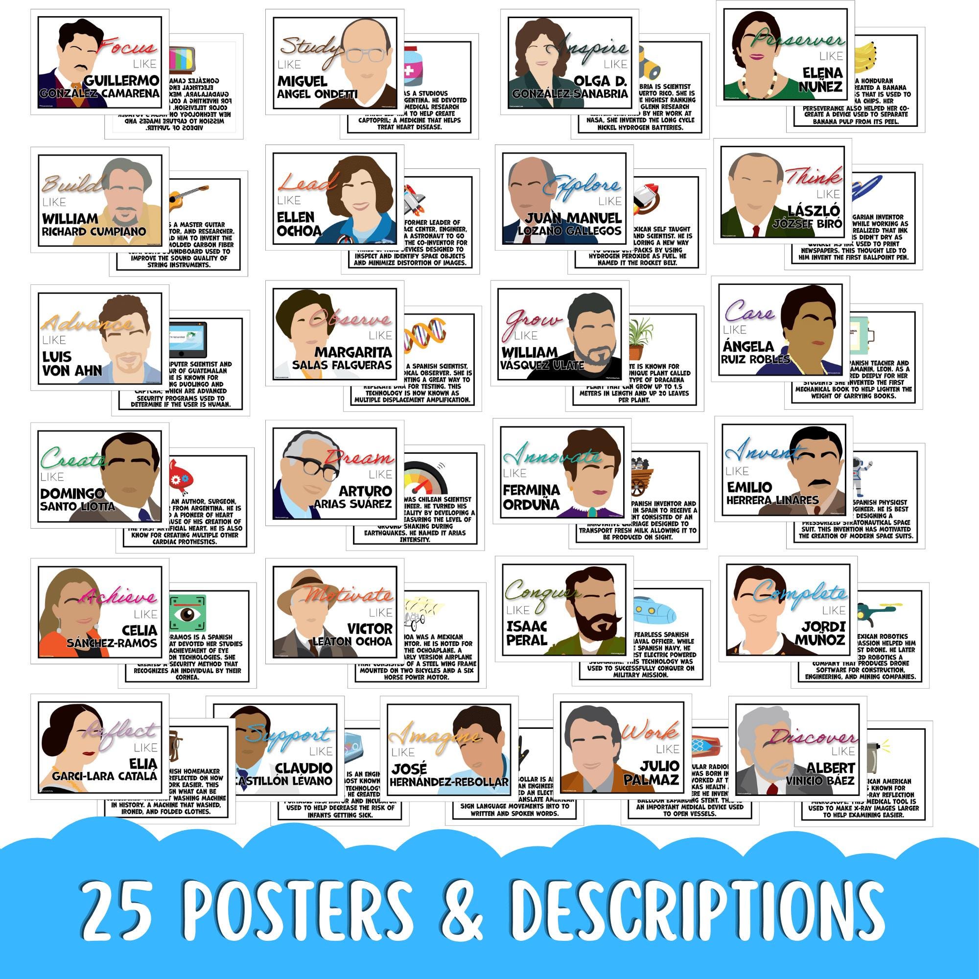 Hispanic Heritage Month Inventors Poster Bulletin Board - Etsy