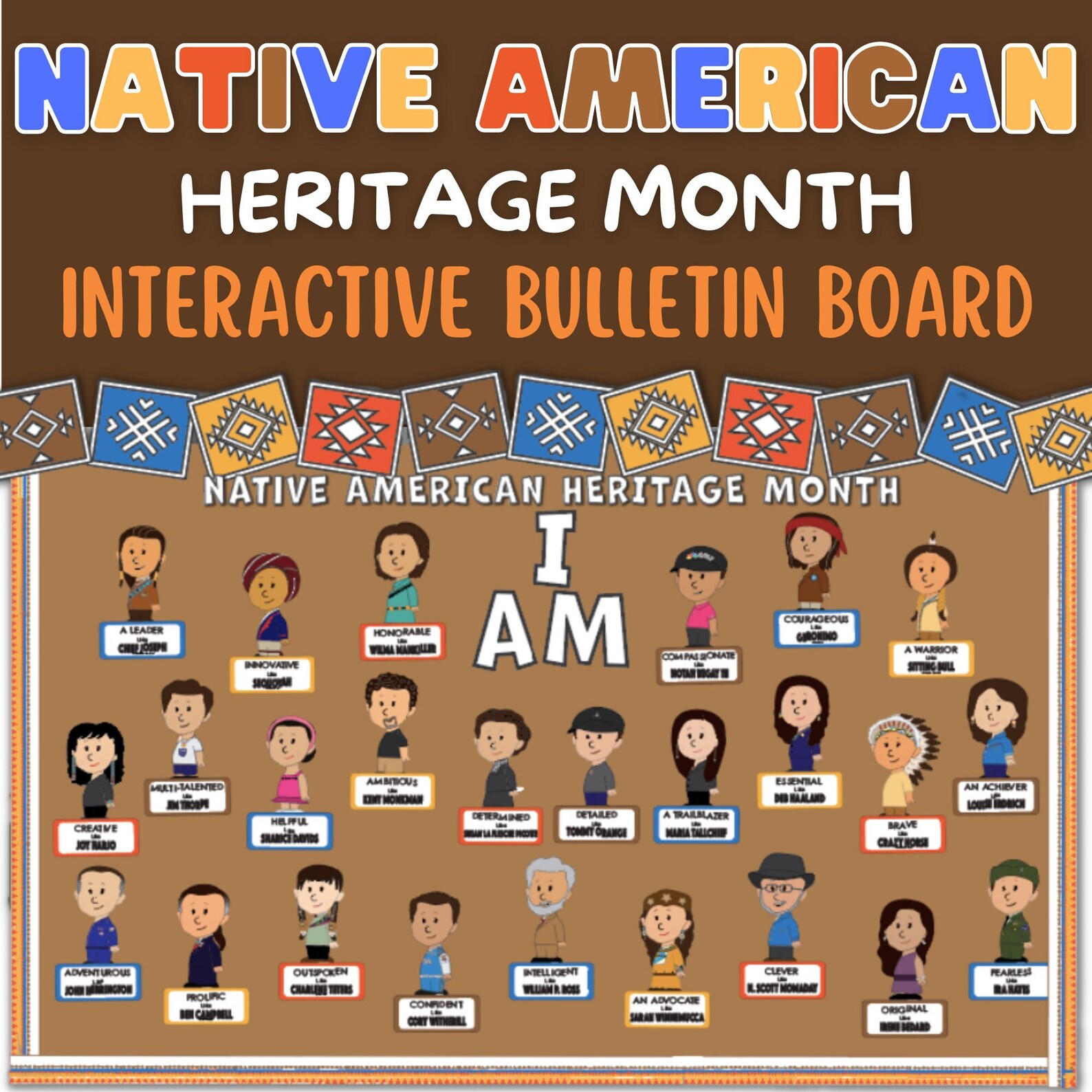Native American Heritage Month Bulletin Board Interactive | SEL - Etsy
