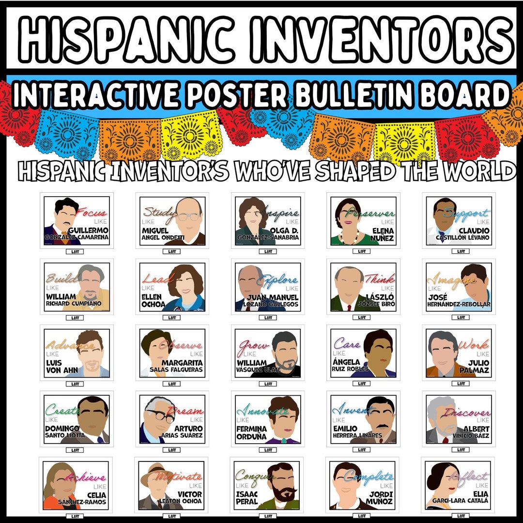 Hispanic Heritage Month Inventors Poster Bulletin Board - Etsy
