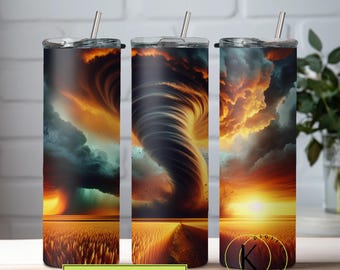Tornado Twister Tumbler Wrap 20 oz Skinny Tumbler Sublimation Design PNG | Storm Weather Digital Download | Instant Download