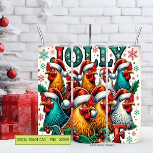 Jolly AF Huhn Weihnachten PNG - Lustige Weihnachtshühner Sublimationsdesign - Urlaub 20 Unzen Tumbler Digitaler Download