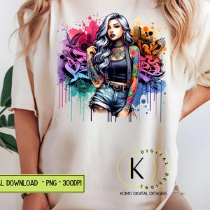 Graffiti Tattoo PNG Retro Hippie Floral Clipart for Sublimation Tattoo Woman Girl Tumbler Graphic Baddie Goth PNG