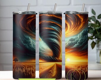 Tornado Twister Tumbler Wrap 20 oz Skinny Tumbler Sublimation Design PNG | Storm Weather Digital Download | Instant Download