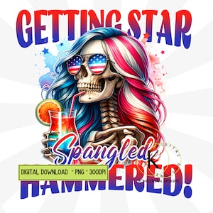 Erste Sterne Spangle gehämmert Skelett Png 4. Juli Sublimation Datei Digitaler Download