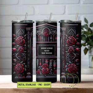 Le brave ragazze leggono brutti libri BookTok Book Lover 20 oz Skinny PNG Sublimazione Skinny Straight Tumbler Wrap Bundle Download digitale