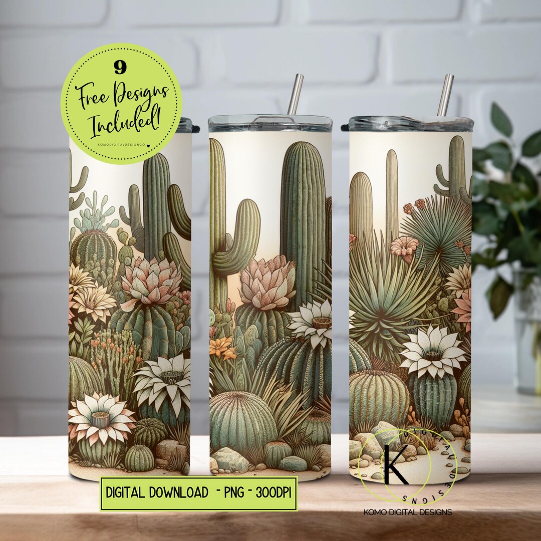 Boho Southwestern Cactus Succulent 20 Oz Skinny Tumbler Sublimation ...