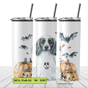 Funny Cute Halloweenie Tumbler Design 20 oz Skinny Sublimation Digital Download PNG Instant DIGITAL ONLY, Tumbler Wrap Clipart