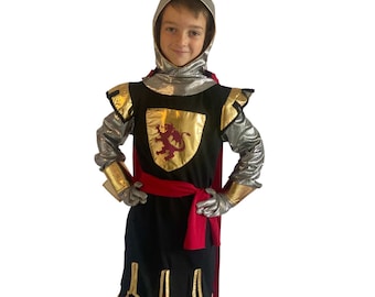 Crusader / Knight Children's Fancy Dress Costume with Personalised Letter - Sir Owen