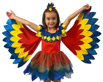 Parrot Children's Fancy Dress Costume - Feathers Macaw