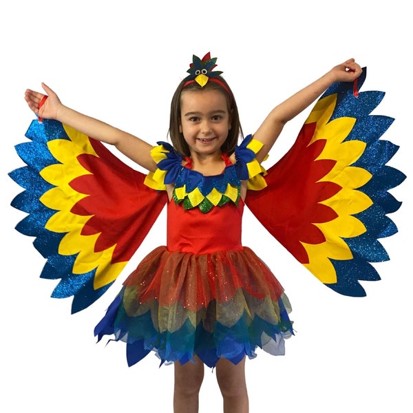 Parrot Children's Fancy Dress Costume - Feathers Macaw