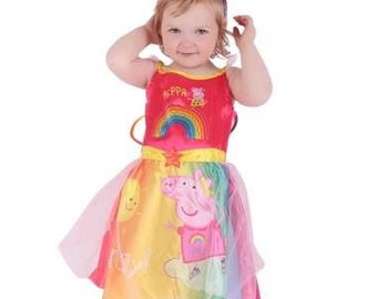 Peppa Pig Rainbow Fairy Fancy Dress Costume With Personalised Keepsake and Packaging