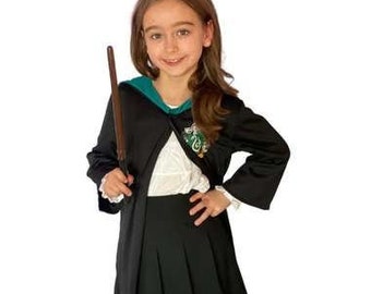 Slytherin Robe Kids Fancy Dress Costume with Personalised Activity Pack