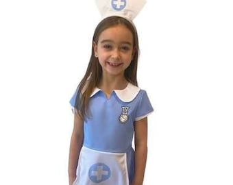 Nurse Kids Fancy Dress Costume with Personalised Activity Pack