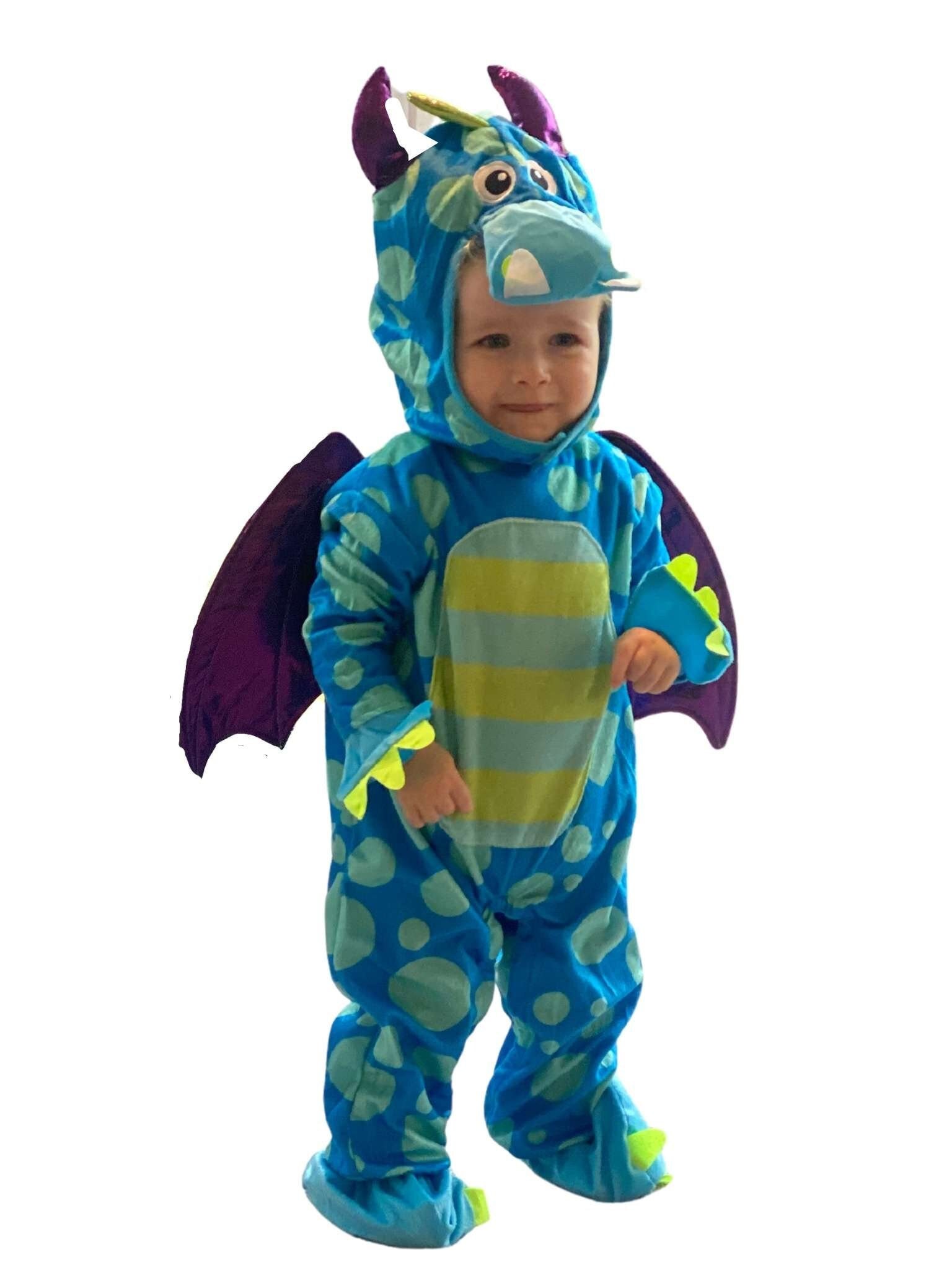 Baby Dragon Costume - Infant Dragon Romper For Halloween & Photo Shoots - Green Scaley Outfit 0-24 Months