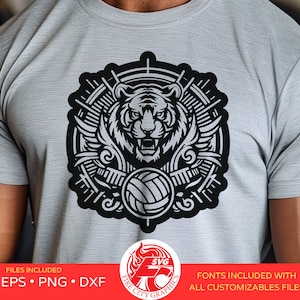 Tigers Volleyball Logo SVG, Tigers Volleyball PNG, Tigers Volleyball for Tshirt SVG, Tigers High School Mascot svg, Tigers School Spirit svg