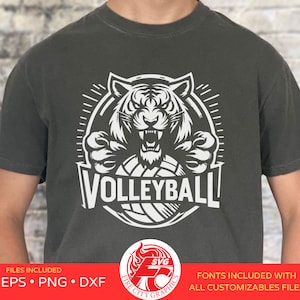 Tigers Volleyball Logo SVG, Tigers Volleyball PNG, Tigers Volleyball for Tshirt SVG, Tigers High School Mascot svg, Tigers School Spirit svg