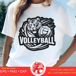 Tigers Volleyball Logo SVG, Tigers Volleyball PNG, Tigers Volleyball for Tshirt SVG, Tigers High School Mascot svg, Tigers School Spirit svg