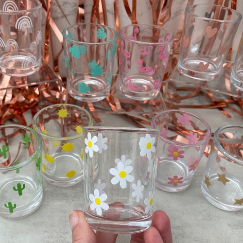 Retro Cute Custom Shot Glasses Birthday Shot Glass Wedding Etsy