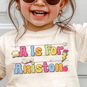 Back To School Kids Shirt, Personalized Alphabet Kids Shirt, Cute Kindergarten Shirt, Custom Name Shirt For Kids, First Day Of School Shirt