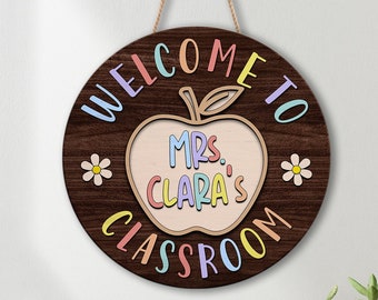 Teacher Door Sign, Teacher Appreciation Gifts, Personalized Teacher Sign, Classroom Decor, Teacher Door Hanger, Teacher Gifts, Welcome Sign