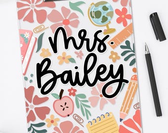 Personalized Teacher Clipboard: Acrylic Name Plate, Teacher Appreciation Gift
