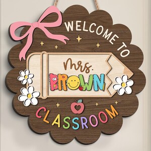 Personalized Teacher Door Sign: 3D Classroom Decor, Back to School Gift
