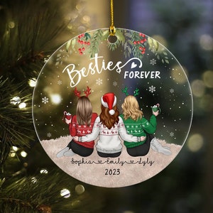 Custom Best Friend Ornament, Personalized Bestie Ornament, BFF Bestie Forever Birthday Gift for Soul Sister, Best Friend Gift for Friendship