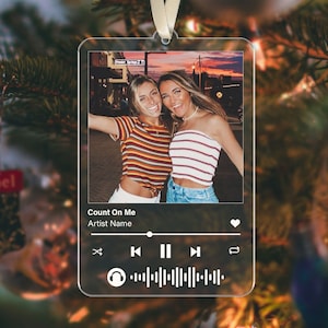 Personalized Besties Ornament, Custom Song Photo Ornament, Best Friend Ornament, Besties Gift, Best Friend Ornament, BFF Christmas Gifts