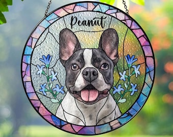 Custom Dog Portrait Suncatcher: Stained Glass Pet Memorial Gift