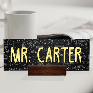 Buy Math Teacher Appreciation Gift Custom Desk Name Plate Plaque ...