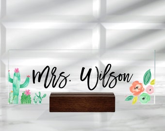 Custom Teacher Gifts, Teacher Appreciation Gift, Personalized Teacher Sign, Teacher Desk Name Plate, Gifts For Teacher, Teacher Name Sign