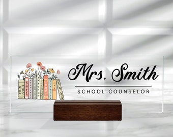 School Counselor Name Sign, Back To School Gift, Counselor Mental Health Gift, Counselor Desk Name Plate, School Counselor Office Decor