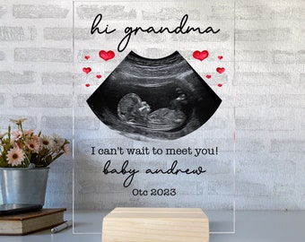 Mothers Day Gift For Grandma, Personalized Grandma Gift, Acrylic Plaque For Grandma, Custom Ultrasound Photo Plaque, New Grandma Gift