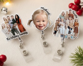 Custom Photo Badge Reel, Personalized Retractable ID Holder