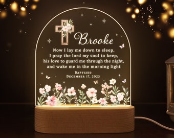 Baptism Gift, Baby Gift Personalized, Baptism Night Light, Baby Night Lamp, Nursery Decor, Christening Gift For Baby Girl, Dedicated Gift